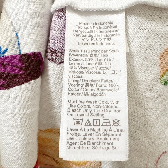 J. Crew Printed linen-blend flutter-sleeve mini dress - Size 8 - Picture 6 of 6